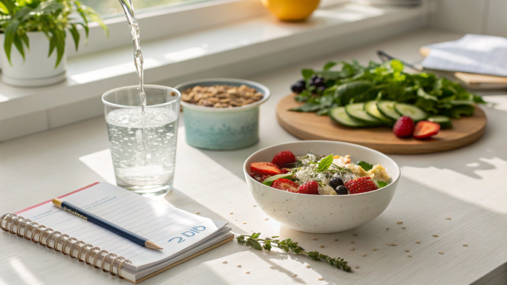 Daily wellness routine supported by liquid supplements
